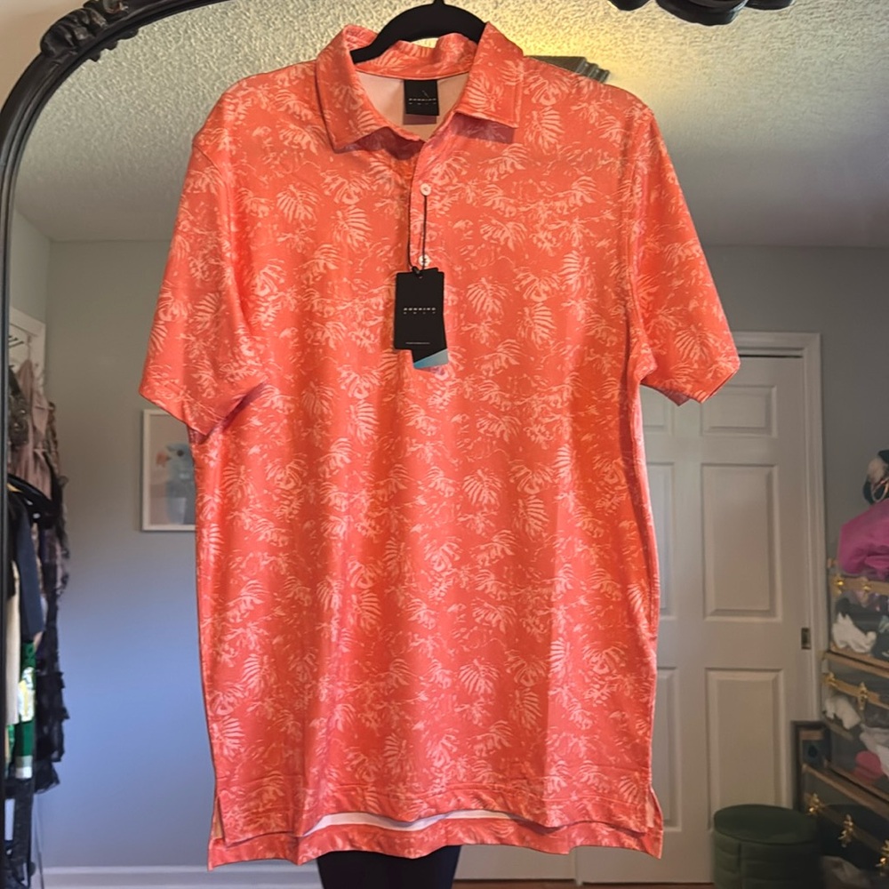 Dunning Golf orange polo size small